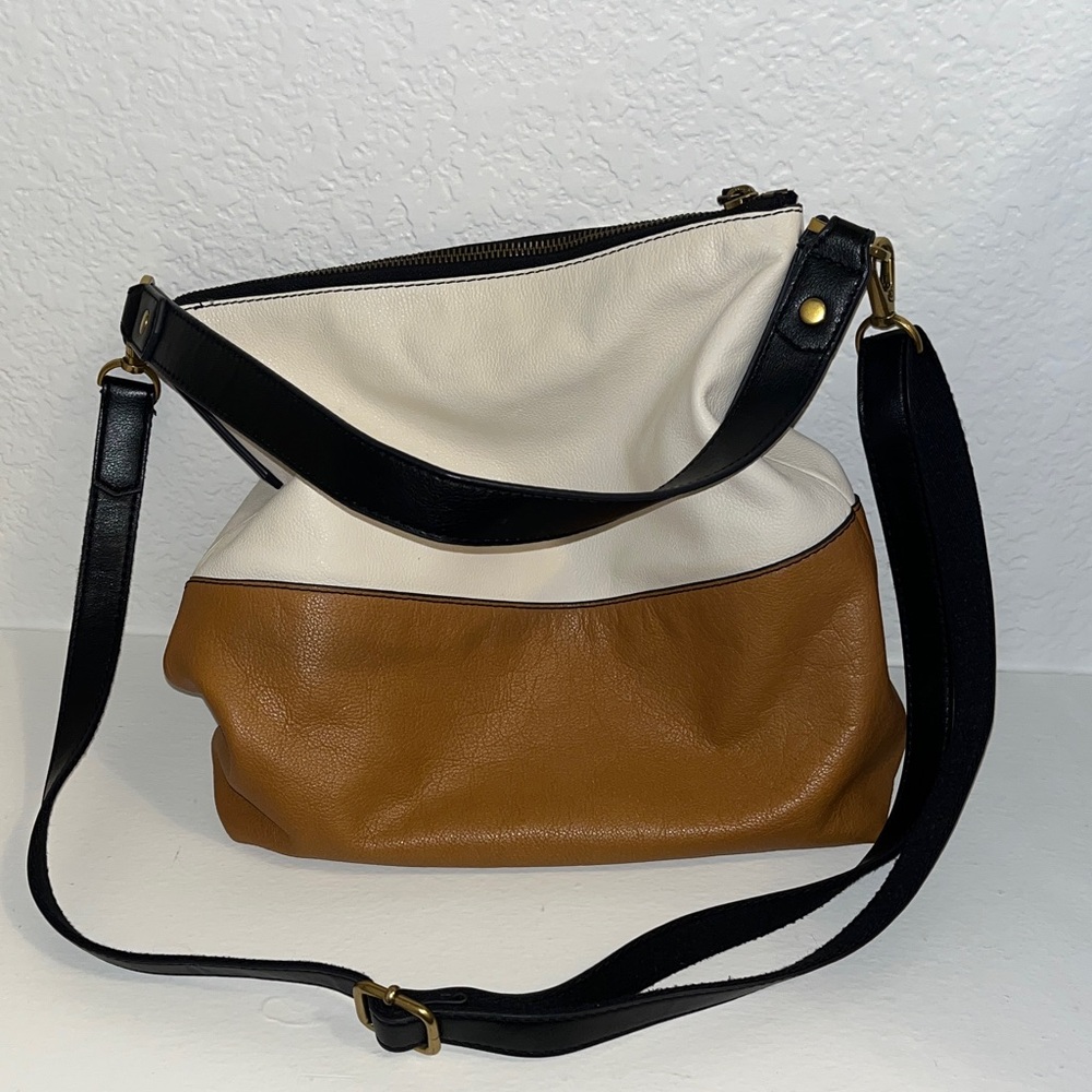 Fossil two toned leather crossbody bag